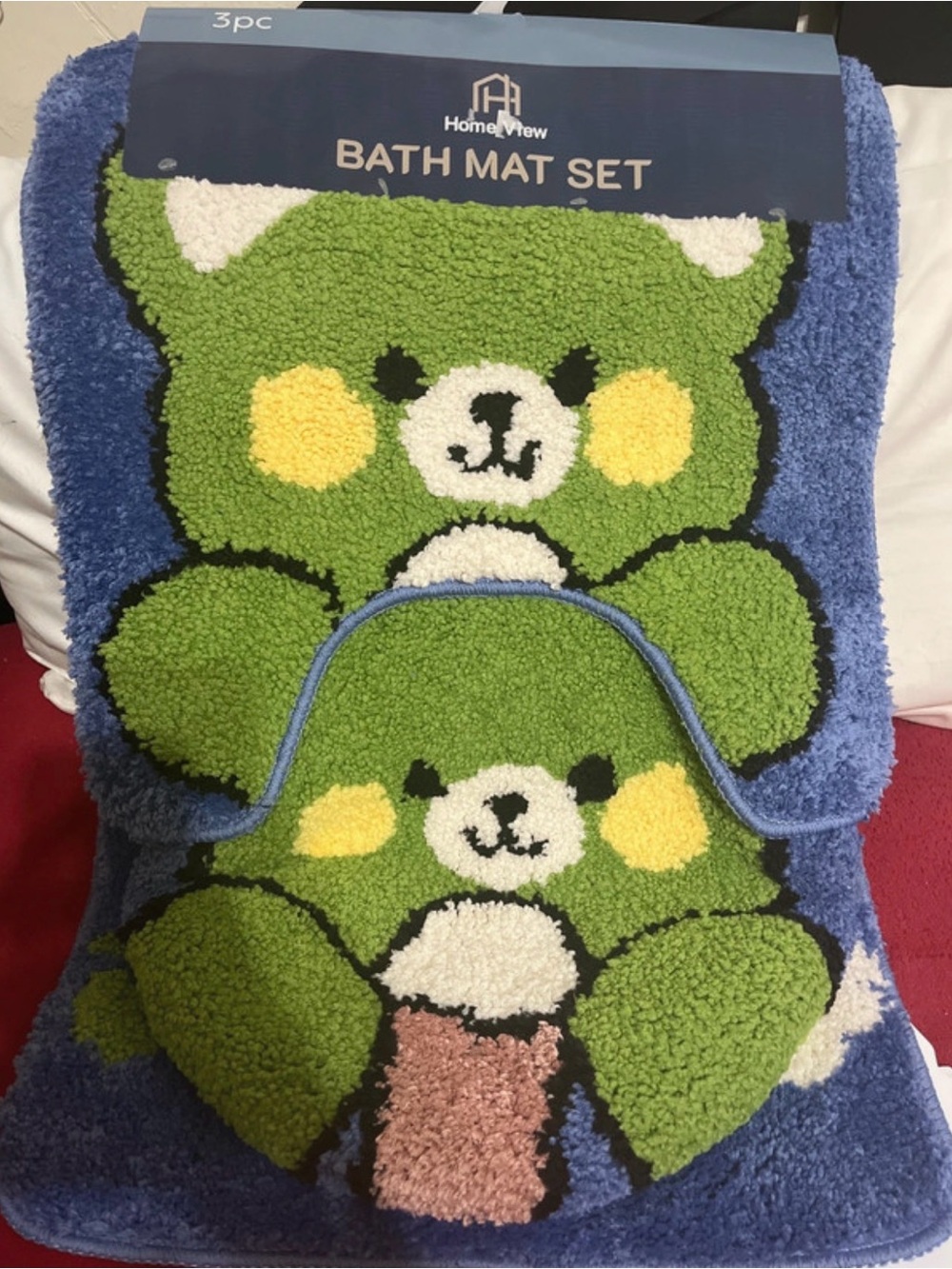 Green Bear Kids Bath Mat Set - 3pc
